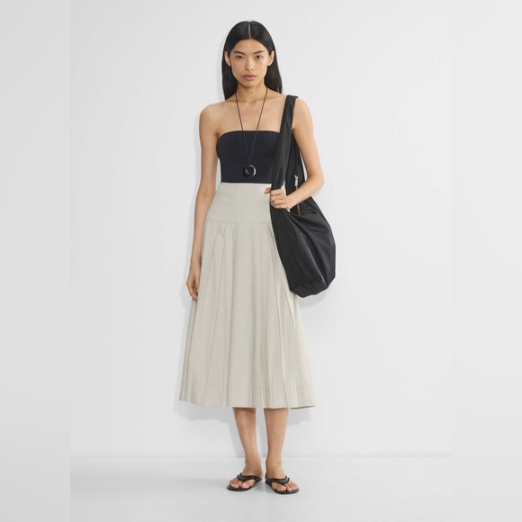Babaton Dresses & Skirts - Babaton Artizia Chandelier Poplin High Rise Cotton Poplin Maxi Skirt Matte Pearl
